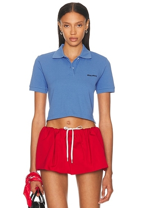 Miu Miu Cropped T-Shirt in Pervinca - Blue. Size M (also in ).