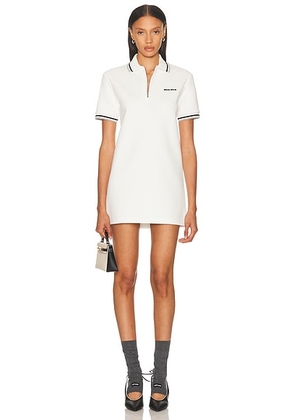 Miu Miu Polo Dress in Bianco - White. Size 42 (also in ).