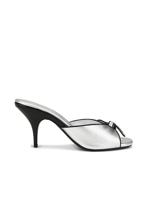 Miu Miu Mule Sandal in Argento & Nero - Metallic Silver. Size 36.5 (also in 38.5, 39, 40, 41).
