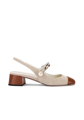 Miu Miu Slingback Heel in Naturale & Brandy - Beige. Size 36.5 (also in ).