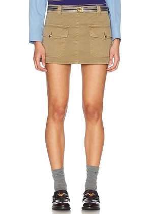 Miu Miu Mini Skirt in Olive - Olive. Size 40 (also in 42).