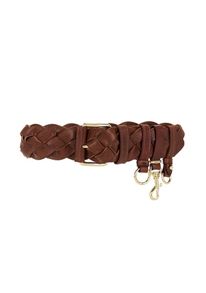 Miu Miu Intreccio Metal Belt in Tabacco - Brown. Size 60 (also in 65, 75).