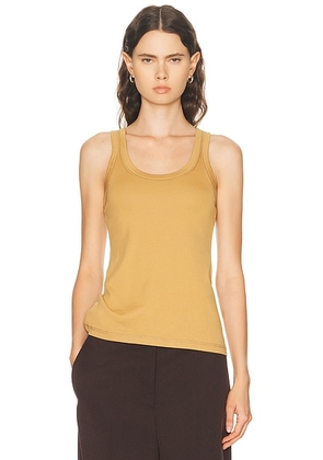 Lemaire Rib Tank Top in Ochre - Mustard. Size L (also in S, XS).