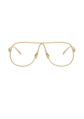 Miu Miu Aviator Eyeglasses in Gold - Metallic Gold. Size all.