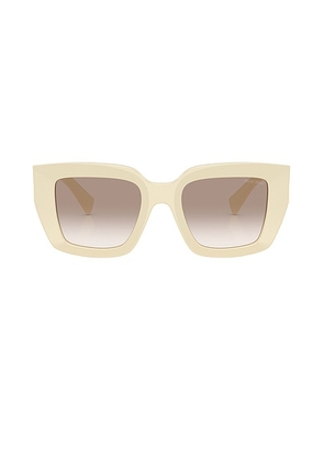 Miu Miu Square Sunglasses in Milk - Cream. Size all.