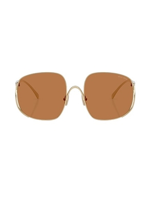 Miu Miu Square Sunglasses in Pale Gold - Metallic Gold. Size all.