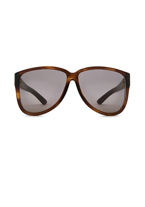 Miu Miu Square Sunglasses in Striped Tobacco - Brown. Size all.