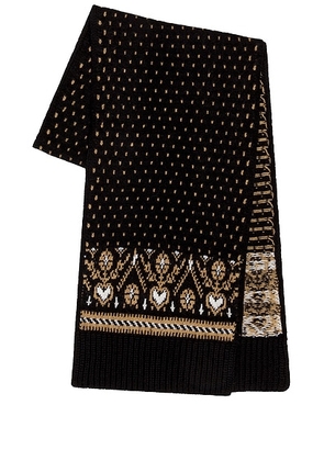 KHAITE Lucerne Scarf in Black & Camel Multi - Black. Size all.