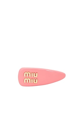 Miu Miu Vernice Hair Clip in Geranio - Pink. Size all.