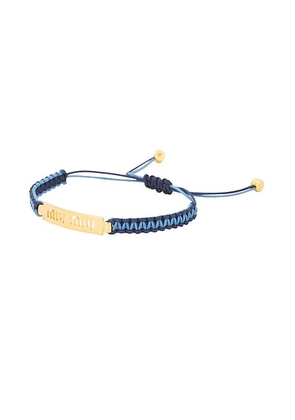 Miu Miu Logo Scooby Bracelet in Oro  Celeste  & Blu - Multi. Size all.