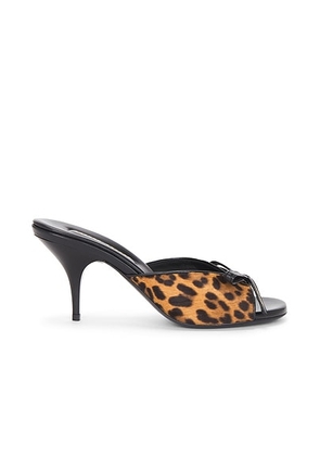 Miu Miu Leopard Mule Sandal in Miele - Brown. Size 36.5 (also in 37, 37.5, 38, 38.5, 39, 40).