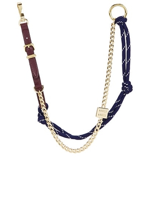 Miu Miu Soft Calf Nastro Charm in Bordeaux & Baltico - Burgundy,Navy. Size all.