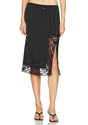 Marc Jacobs Satin Slip Skirt in Black - Black. Size XS (also in ).