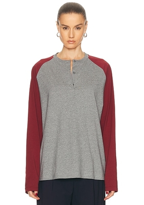Miu Miu Polo Top in Grigio & Amaranto - Grey. Size M (also in ).
