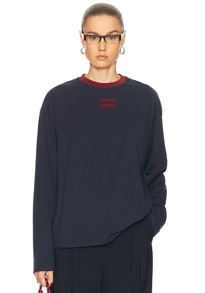 Miu Miu Pullover Sweater in Blu & Amaranto - Blue. Size M (also in ).