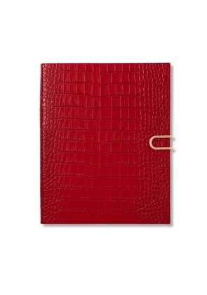 Smythson 2026-2027 Portobello Weekly Vertical Diary With Slide In Mara In Red