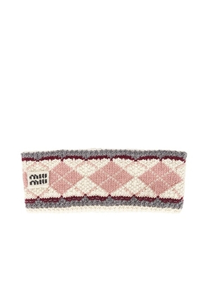 Miu Miu Jacquard Cashwool in Talco & Rosa - Rose. Size all.