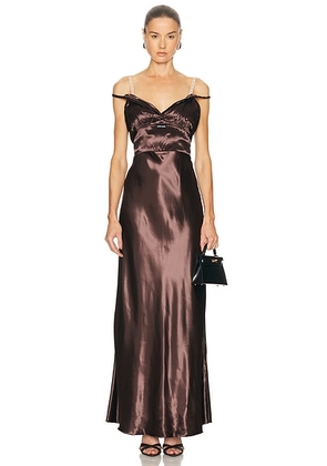 Miu Miu Satin Dress in Cacao - Brown. Size 36 (also in 38, 40, 42).