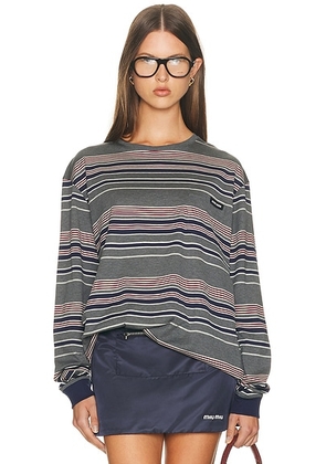 Miu Miu Jersey Riga Top in Ardesia & Blu - Grey. Size S (also in ).
