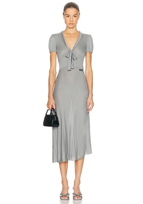 Miu Miu Jersey Seta Dress in Grigio - Grey. Size 36 (also in 40, 42).