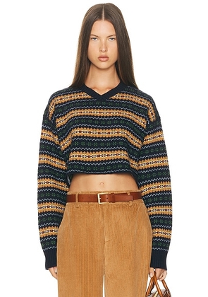 Miu Miu Wool Fairisle Sweater in Bleu - Navy. Size 44 (also in ).