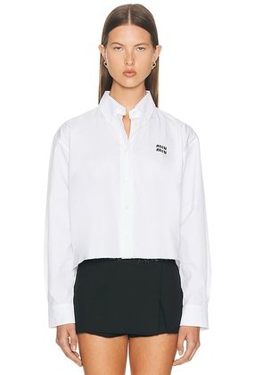 Miu Miu Popeline Shirt in Bianco - White. Size 42 (also in ).