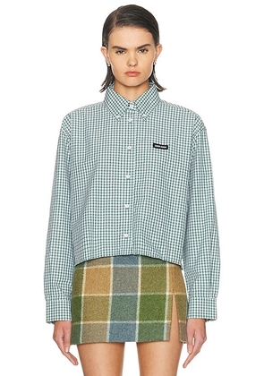 Miu Miu Button Up in Smeraldo & Bianco - Green,White. Size 36 (also in 38, 40).
