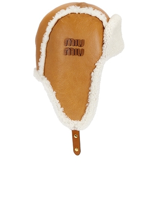 Miu Miu Trapper Hat in Cognac & Naturale - Brown. Size M (also in ).