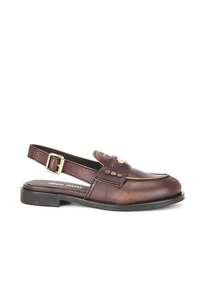 Miu Miu Penny Loafer in Ebano - Brown. Size 36 (also in 37, 39).