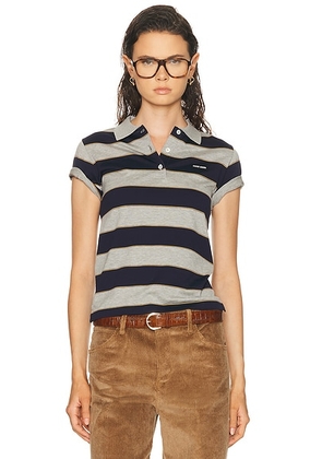 Miu Miu Polo Top in Blu & Grigio - Navy, Grey. Size L (also in ).