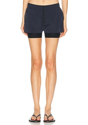 Literary Sport Joni Run Short in Navy - Navy. Size L (also in M, S, XS).