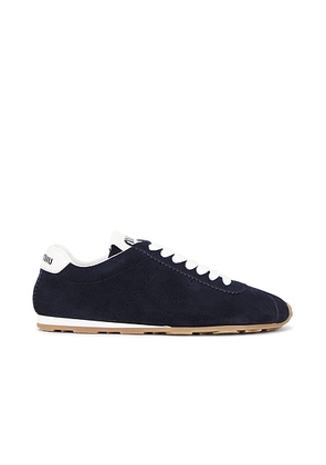 Miu Miu Plume Nylon Scamosciato Sneaker in Bleu - Blue. Size 39.5 (also in 40).