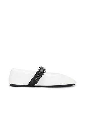 Miu Miu Ballerine Rete Flat in Bianco - White. Size 35 (also in 36, 36.5, 37, 37.5, 38, 38.5, 39, 39.5, 40, 41).