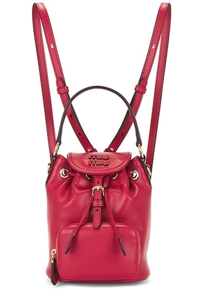 Miu Miu Softy Backpack in Rosso - Pink. Size all.