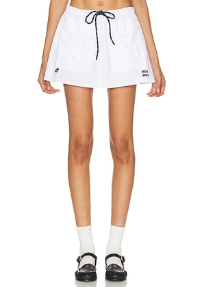 Miu Miu Cargo Mini Skirt in Bianco - White. Size 40 (also in 42).