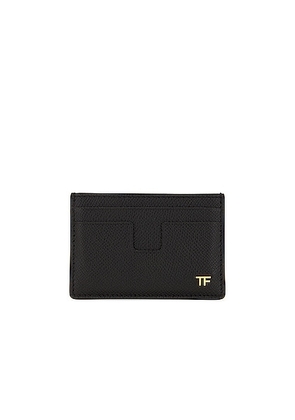 TOM FORD Small Grain Calf T Line Classic Card Holder in Black - Black. Size all.