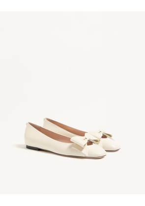 Valentino Garavani Bowow Kidskin Ballerina Woman IVORY 35