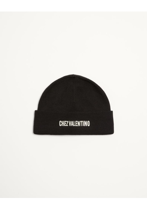 Valentino Garavani Chez Valentino Knitted Wool Beanie Man BLACK UNI
