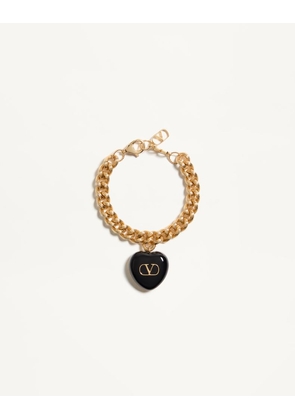 Valentino Garavani Coeur Royal Metal And Enamel Bracelet Woman GOLD/BLACK M