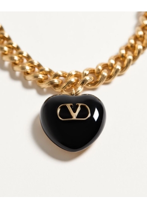 Valentino Garavani Coeur Royal Metal And Enamel Bracelet Woman GOLD/BLACK M