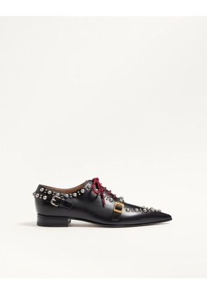 Valentino Garavani Derby Mockers in Calfskin Man BLACK 40