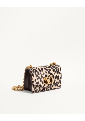Valentino Garavani Valentino Garavani Vain Small Shoulder Bag In Pony Effect Calfskin With Animalier Print Woman NATURAL/BROWN UNI