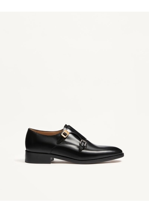 Valentino Garavani Pas Des Dieux Double Monk Strap Shoes In Calfskin Man BLACK 40