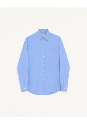 Valentino Valentino Oxford Cotton Shirt With Vgold Man LIGHT BLUE 38