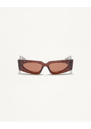 Valentino Rectangular Acetate Eyewear Woman BROWN 53
