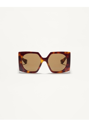 Valentino Rectangular Acetate Eyewear Woman HAVANA/BROWN 55