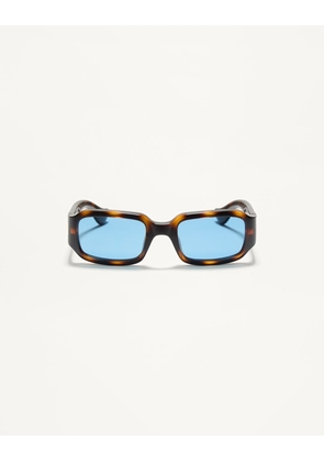 Valentino Rectangular Acetate Eyewear unisex HAVANA/BLUE 53