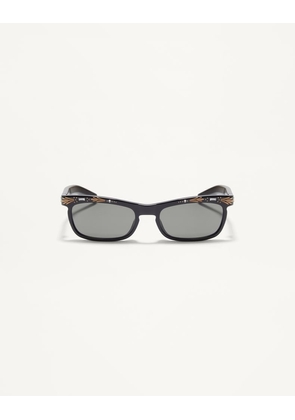 Valentino Rectangular Acetate Frames unisex BLACK/GREY 52
