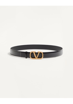 Valentino Garavani Vlogo Signature Calfskin Belt Man BLACK 090