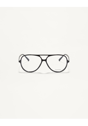 Valentino Round Acetate Eyewear unisex BLACK 56